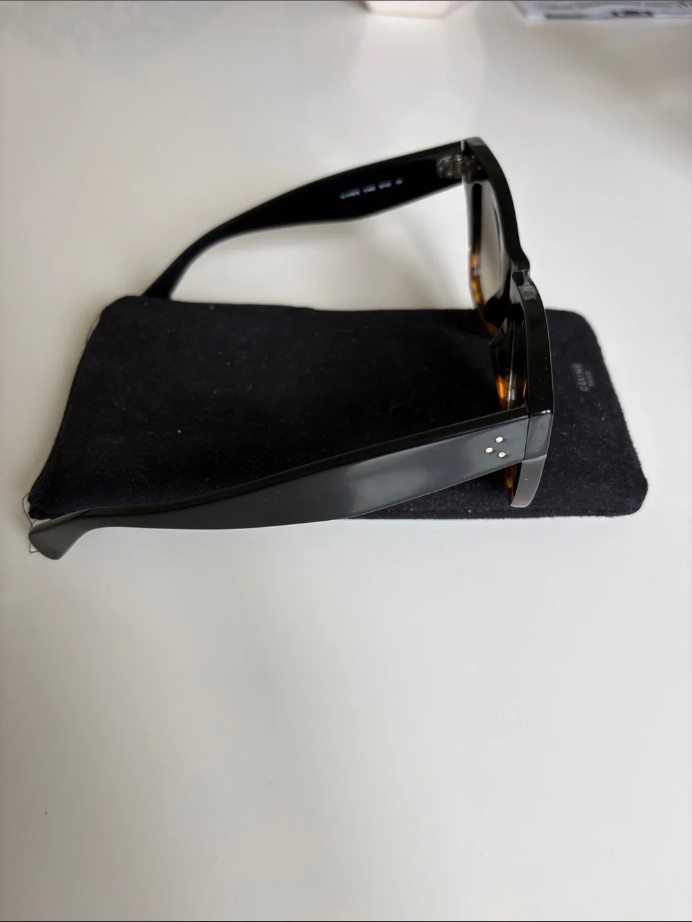 Celine Black to Tortoiseshell Gradient Square Sunglasses